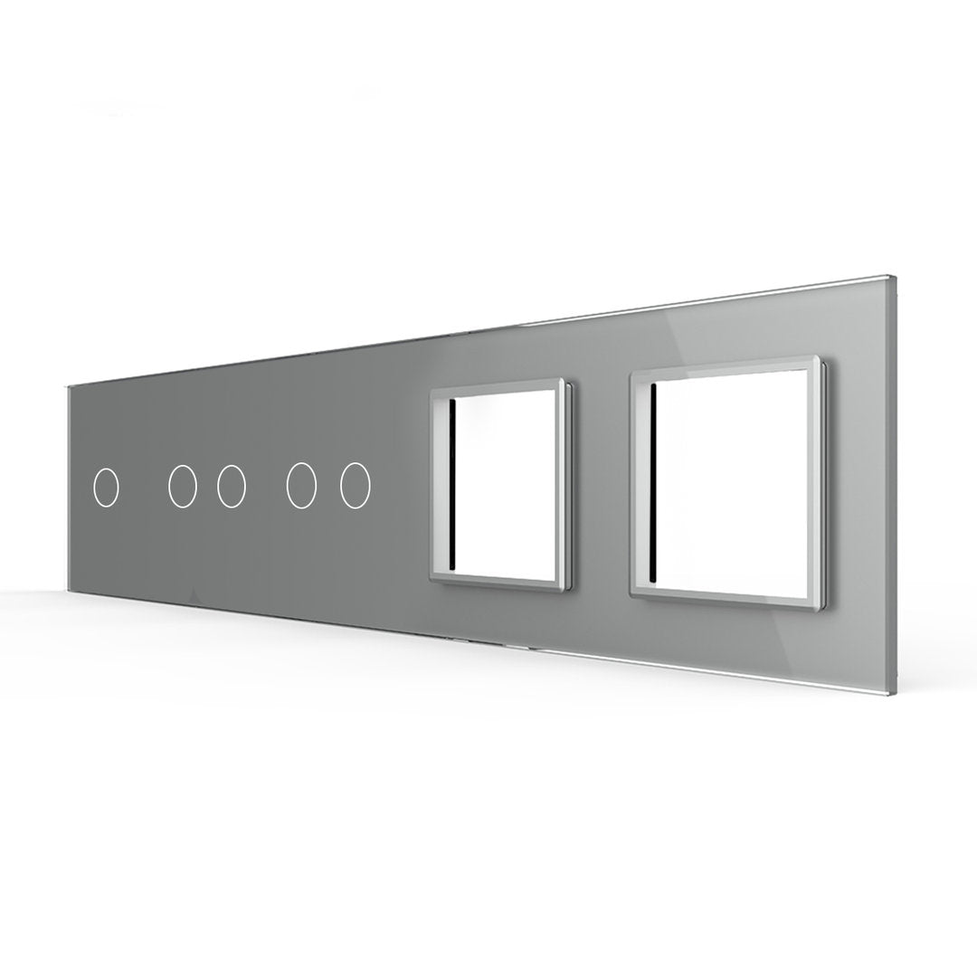 LIVOLO Glasblende für Sensor Lichtschalter und Steckdosen in Grau Glas
