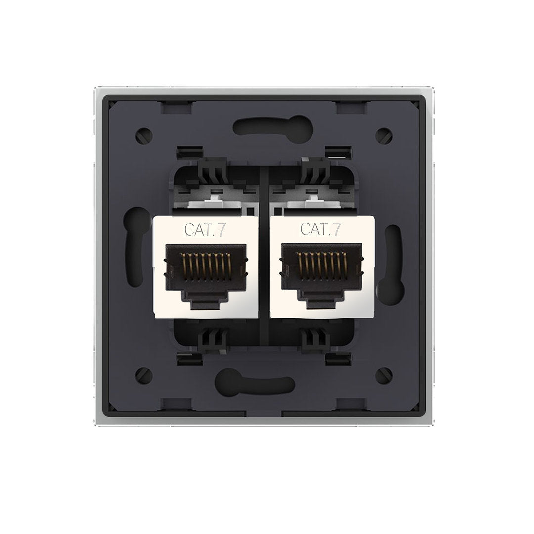 Livolo zweifaches Netzwerkmodul LAN RJ45 Patch CAT7 inkl. Glasrahmen