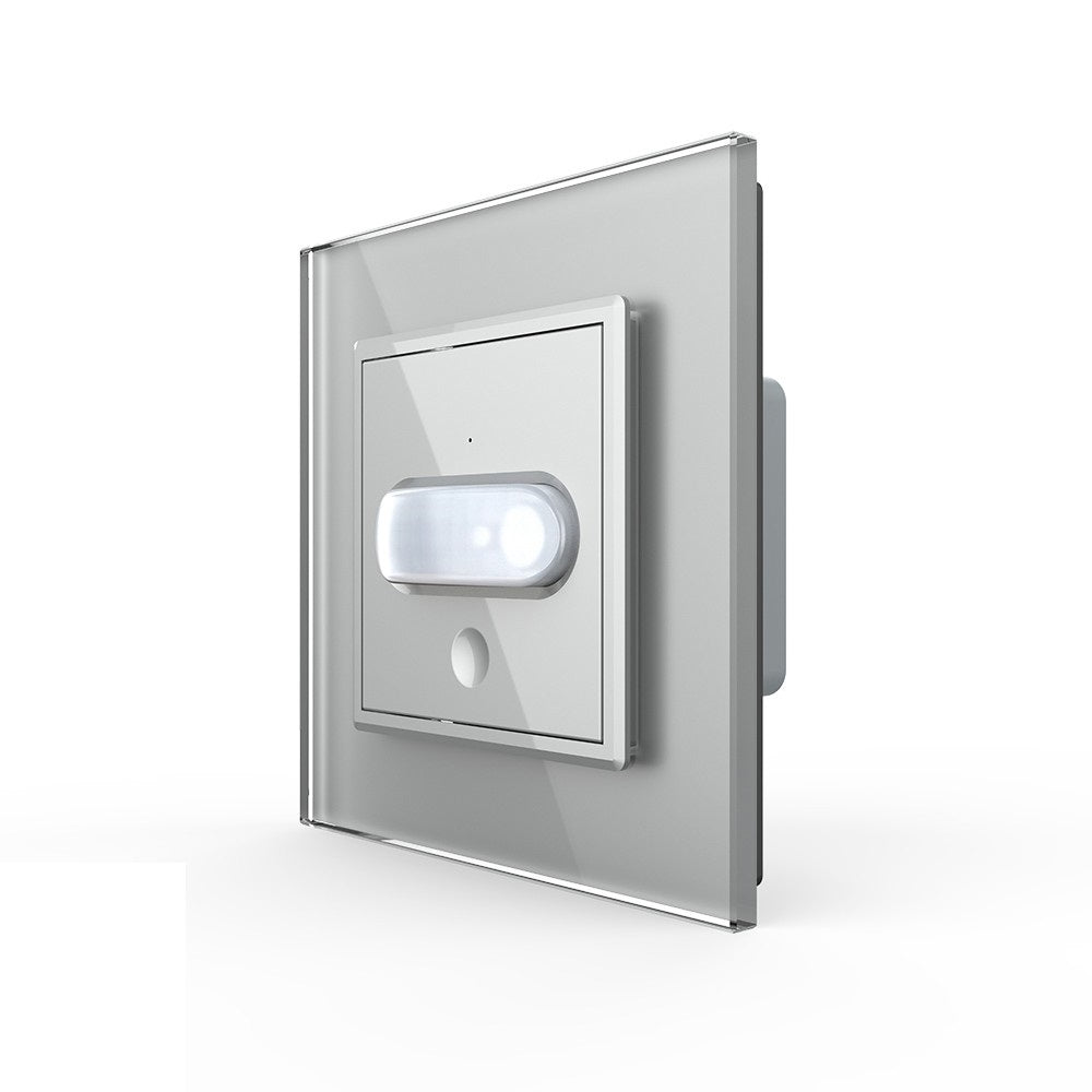 Livolo Bewegungsmelder und Touch-Schalter mit Glasblende in Grau