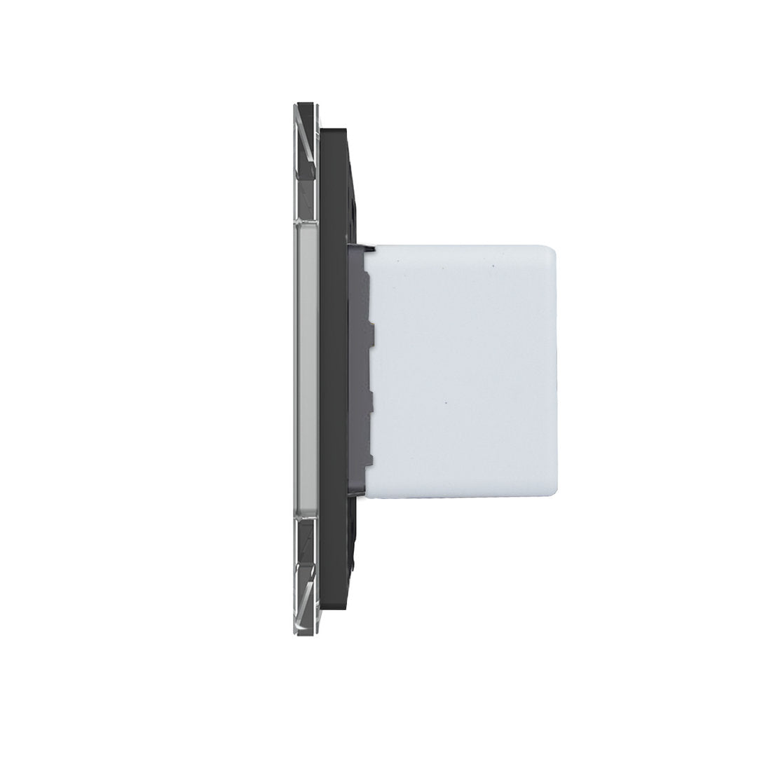 Livolo USB-C und USB-A Modul mit Glasblende in Grau