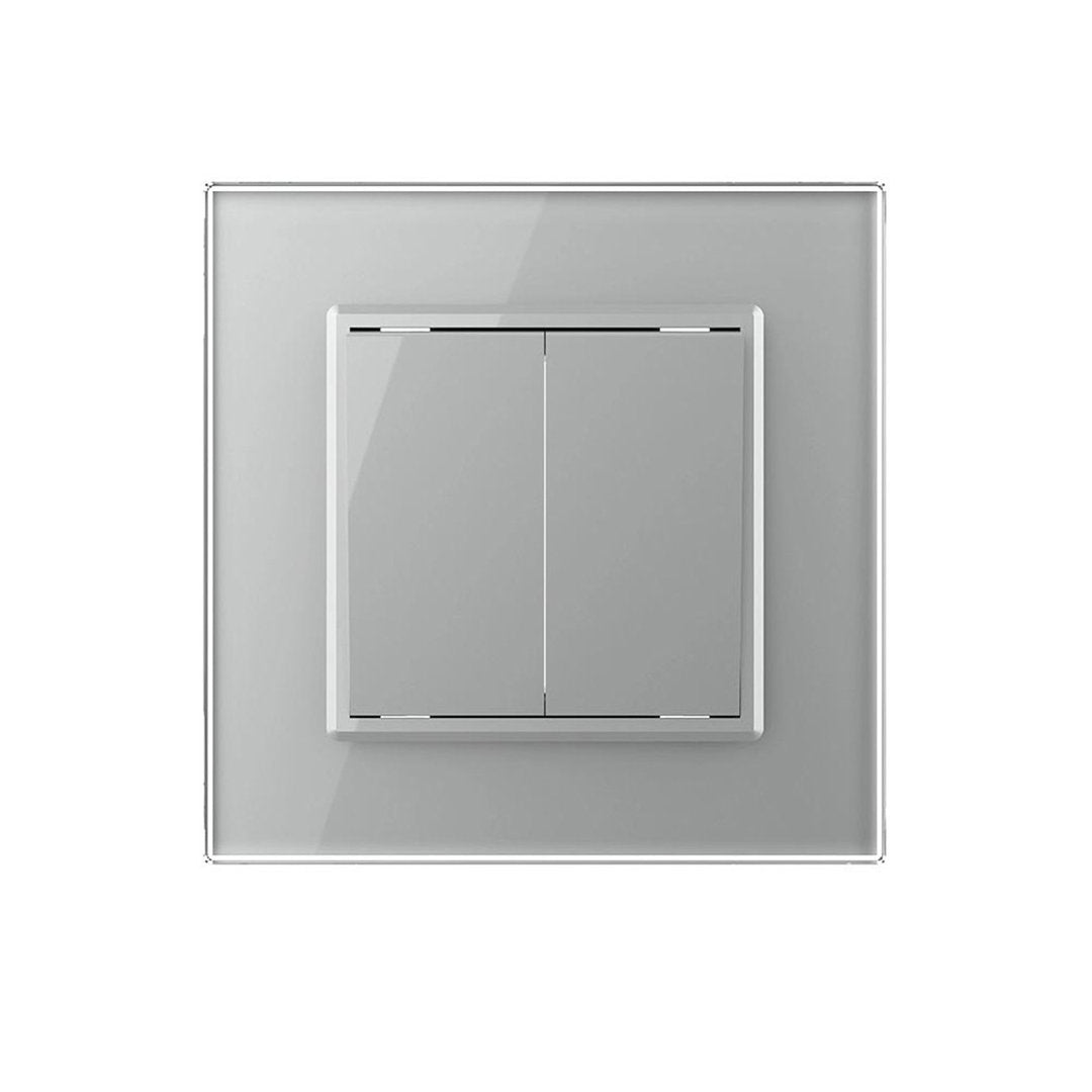 Livolo zweifach Taster mit Glasblende in Grau