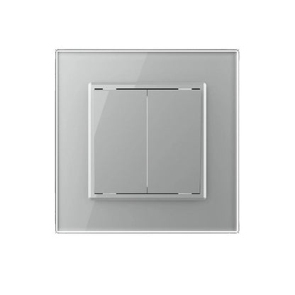 Livolo zweifach Taster mit Glasblende in Grau