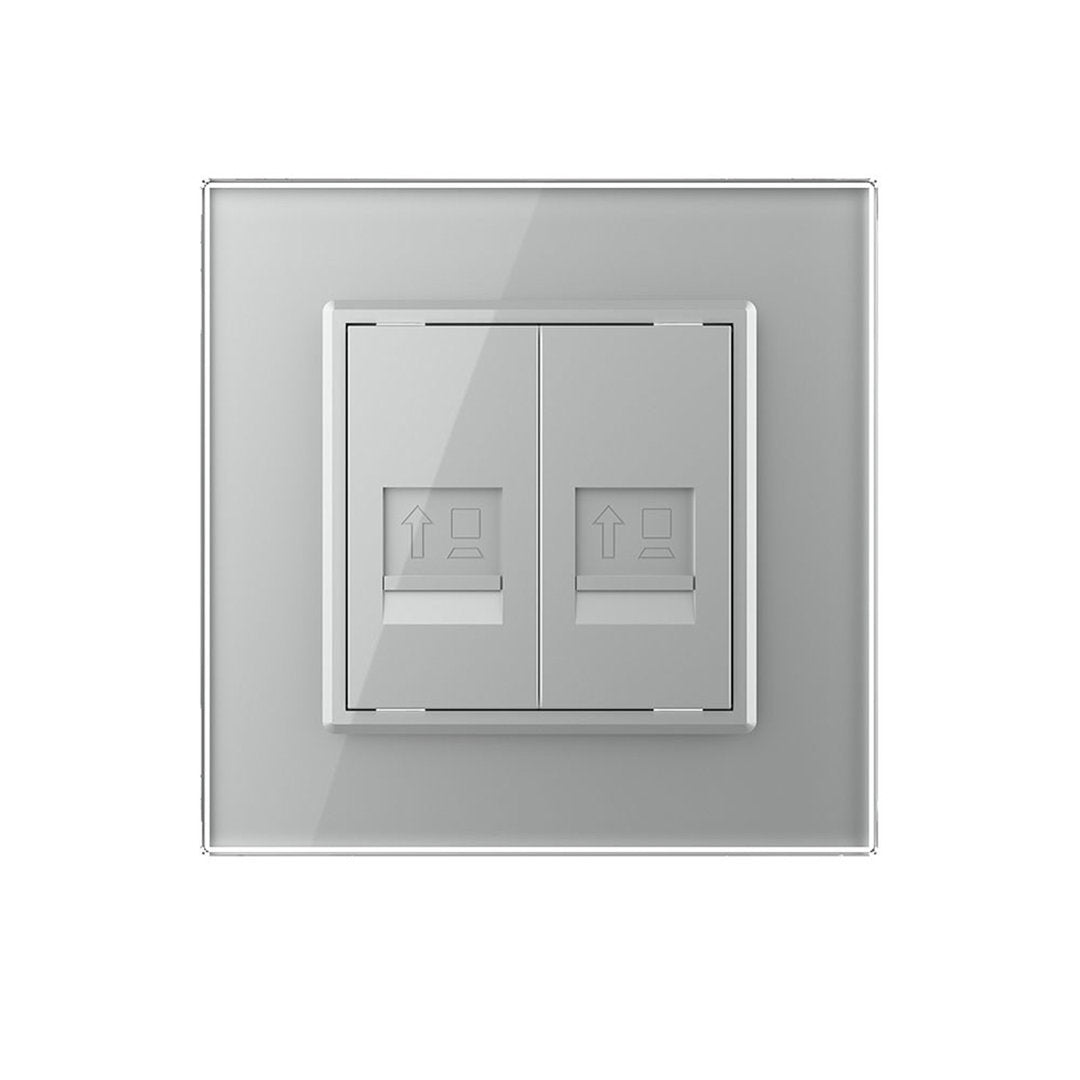 Livolo zweifaches Netzwerkmodul LAN RJ45 Patch CAT7 inkl. Glasrahmen