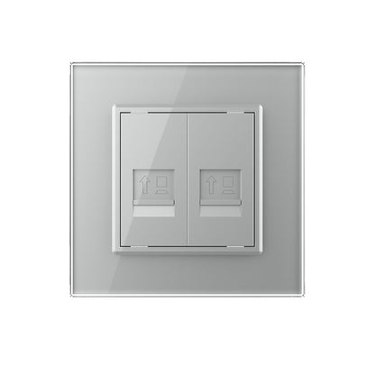 Livolo zweifaches Netzwerkmodul LAN RJ45 Patch CAT7 inkl. Glasrahmen