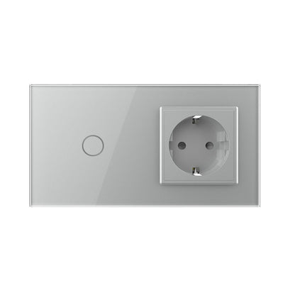 Funk Kombination Lichtschalter/Steckdose Grau VL-C701R/C7C1EU-15 - Livolo-Deutschland