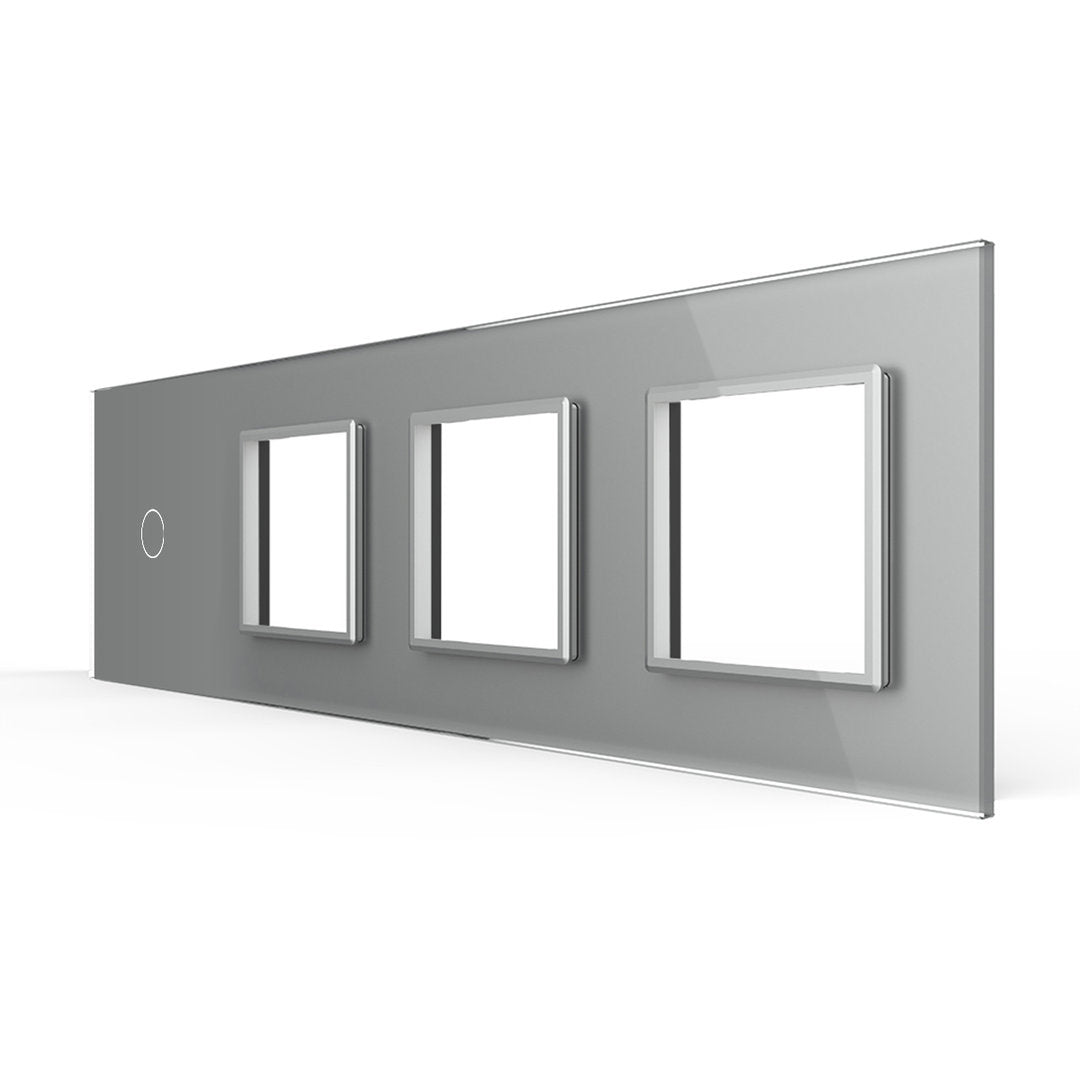 LIVOLO Glasblende für Lichtschalter und Wandsteckdosen in Grau Glas