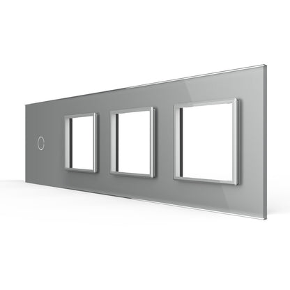 LIVOLO Glasblende für Lichtschalter und Wandsteckdosen in Grau Glas