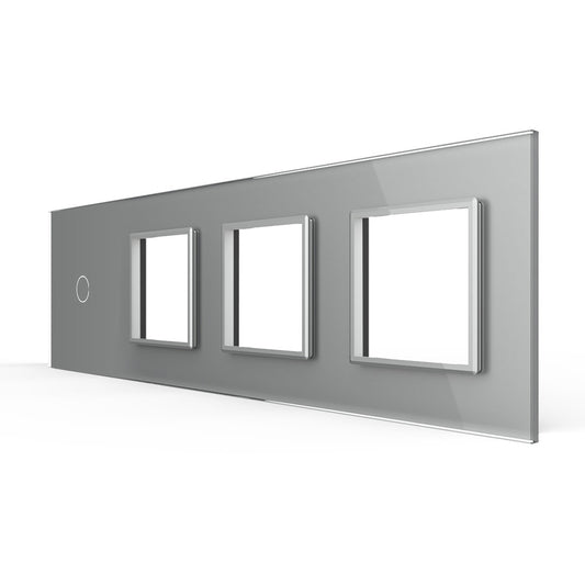 LIVOLO Glasblende für Lichtschalter und Wandsteckdosen in Grau Glas