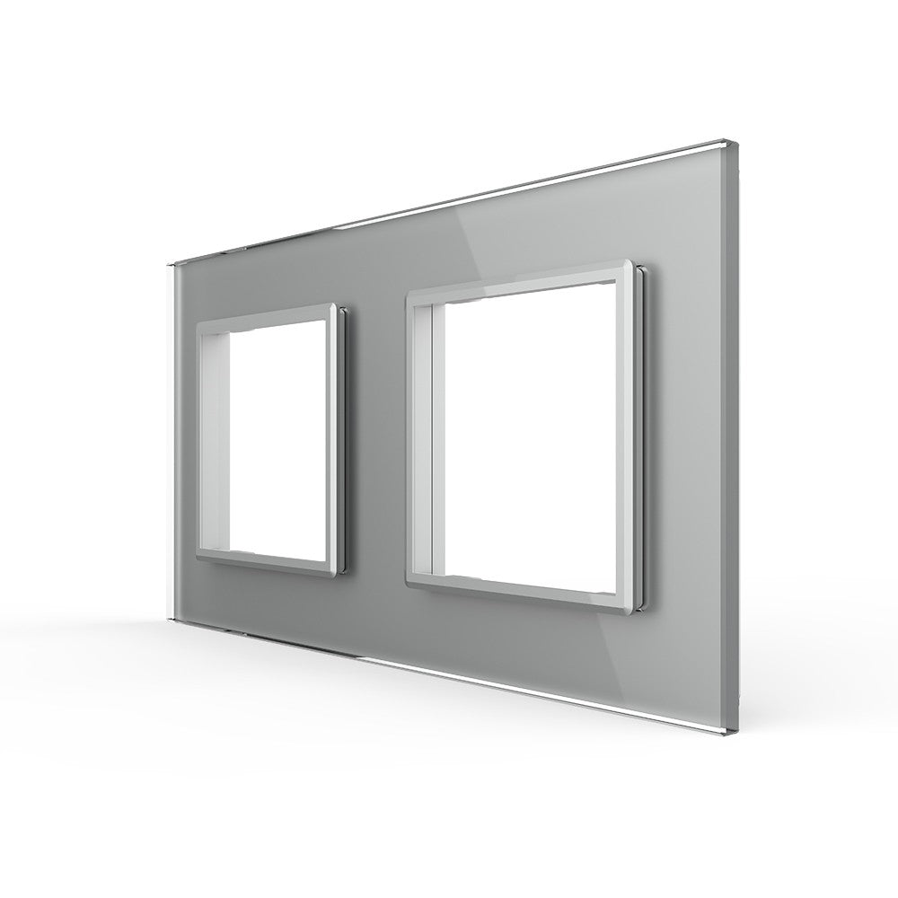 Glasrahmen in Grau für LIVOLO Steckdosen