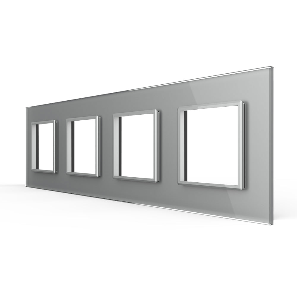 LIVOLO Glasrahmen für Steckdosen in Grau Glas