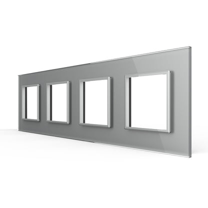 LIVOLO Glasrahmen für Steckdosen in Grau Glas