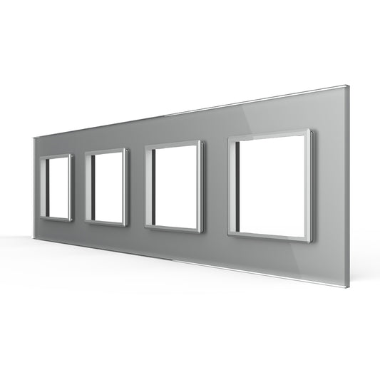 LIVOLO Glasrahmen für Steckdosen in Grau Glas