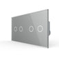 Livolo 2 Touch Rollladenschalter mit Glasblende in Grau