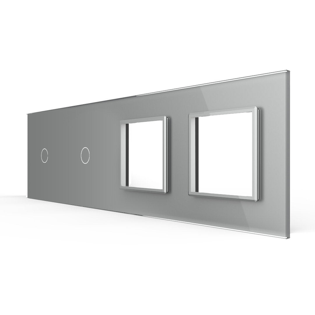 LIVOLO Design Glasrahmen für Lichtschalter und Steckdosen in Grau