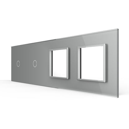 LIVOLO Design Glasrahmen für Lichtschalter und Steckdosen in Grau