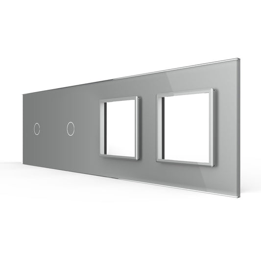 LIVOLO Design Glasrahmen für Lichtschalter und Steckdosen in Grau