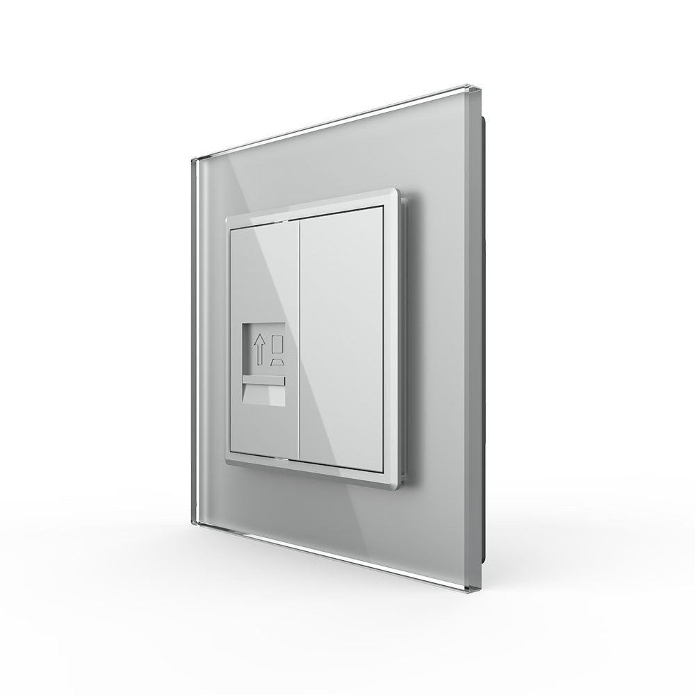 Livolo einfaches, graues LAN-Modul CAT6 mit Glasrahmen