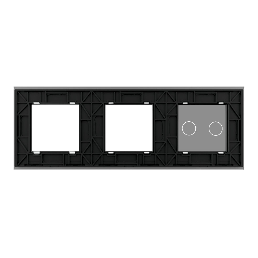 LIVOLO Glasblende für Wandschalter und Steckdosen in Grau Glas
