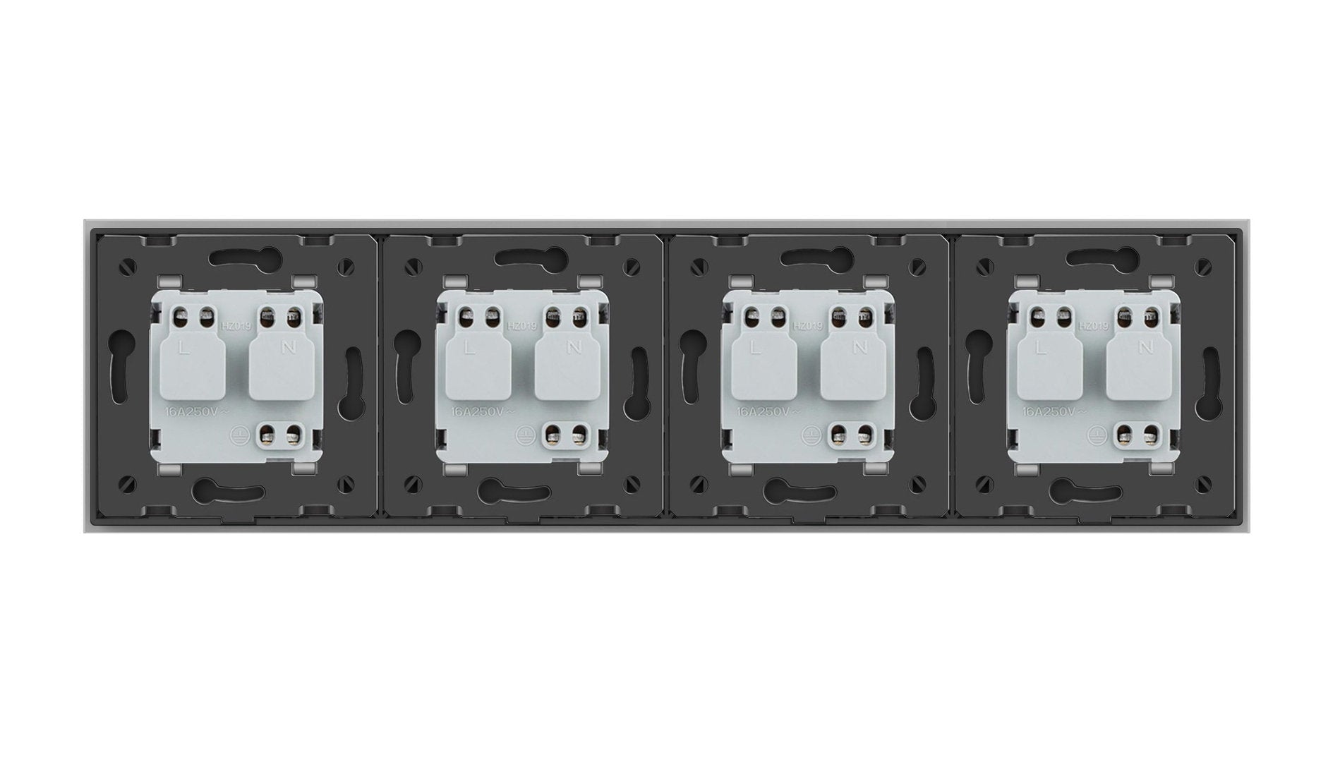 Livolo vierer Steckdose mit Glasblende in Grau