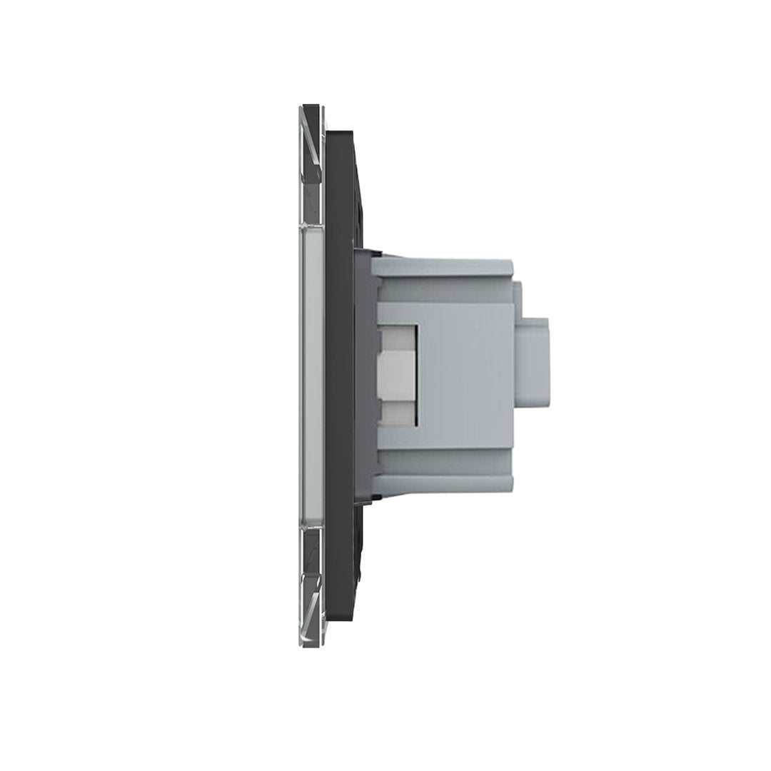 Livolo dreier Steckdose mit Glasblende in Grau