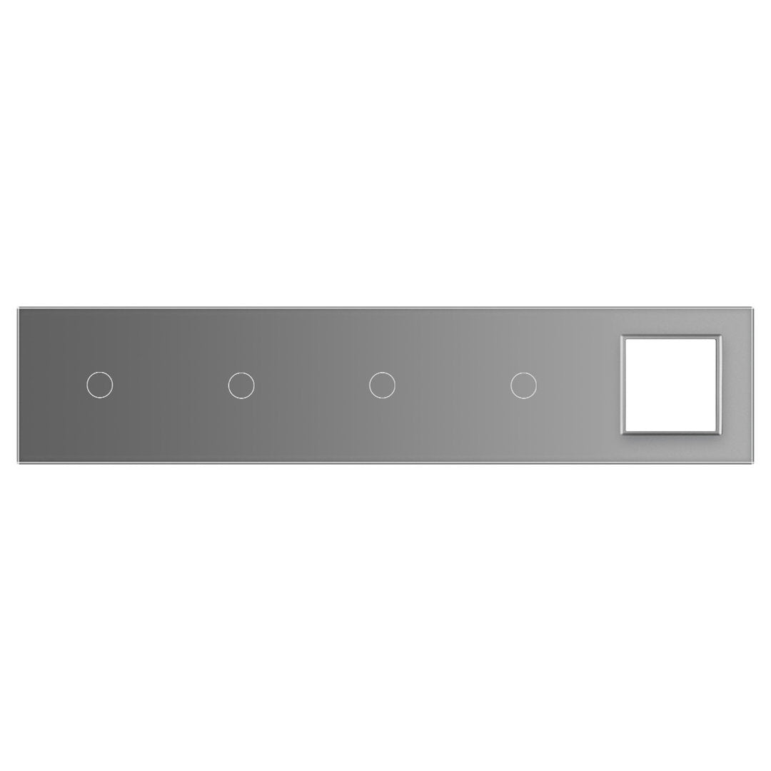 LIVOLO Glasblende für Touch Lichtschalter + Design Steckdosen in Grau