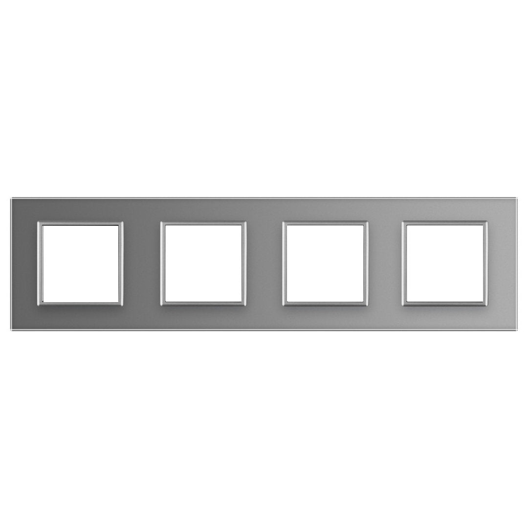 LIVOLO Glasrahmen für Steckdosen in Grau Glas