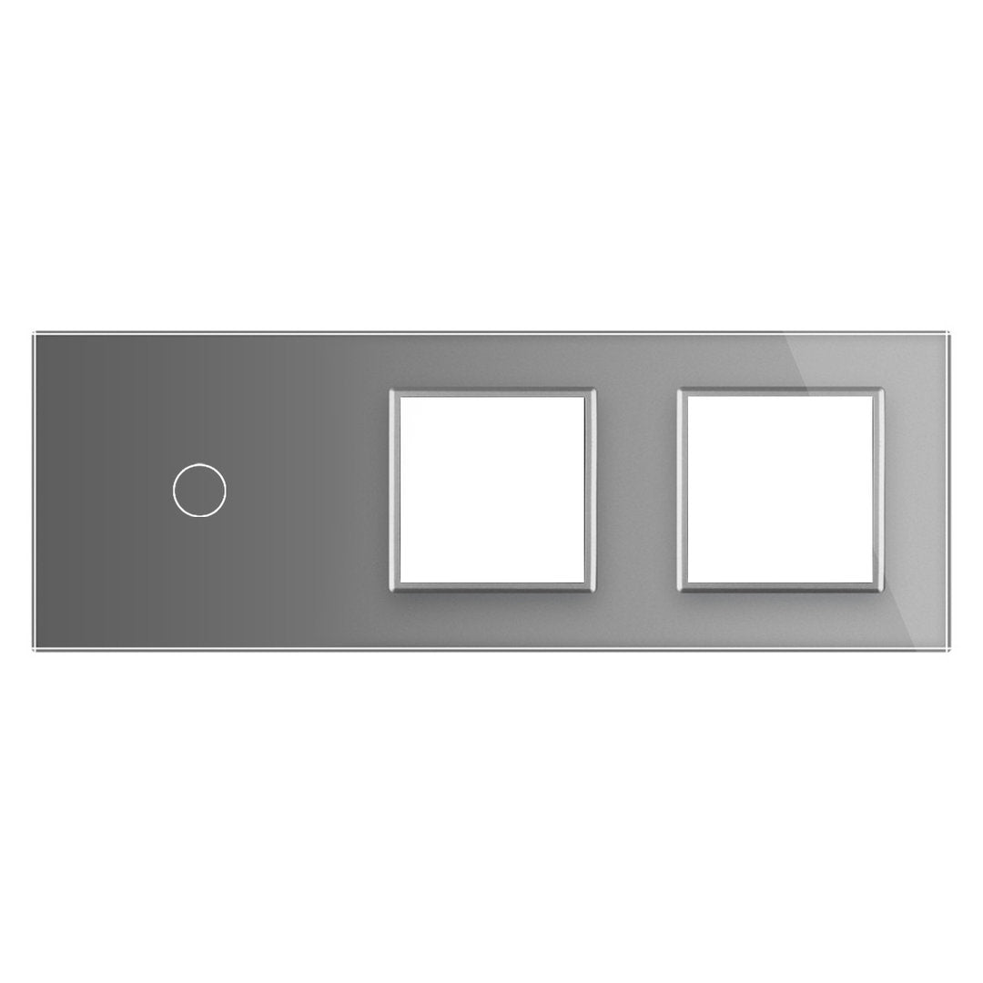 LIVOLO Glasblende für Wandschalter und Steckdosen in Grau Glas