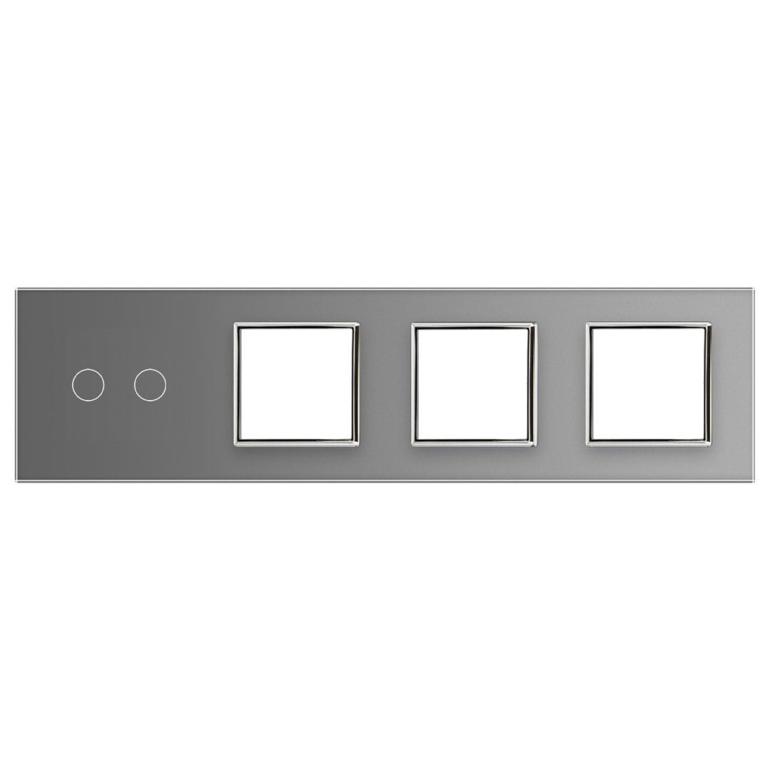 LIVOLO Glasblenden für Touch Lichtschalter und Steckdosen in Grau Glas