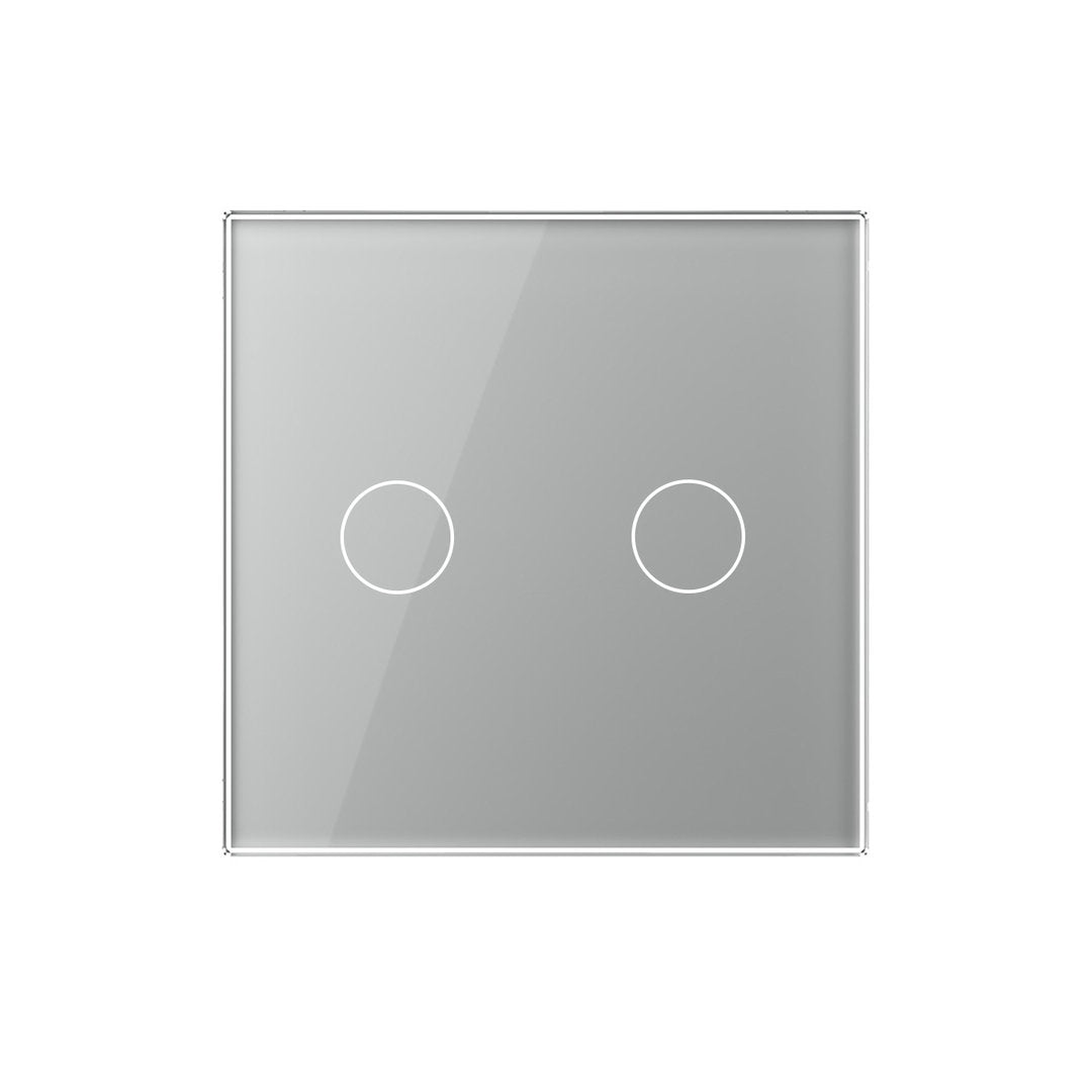 LIUVOLO Glasblende in Grau für Touch Lichtschalter