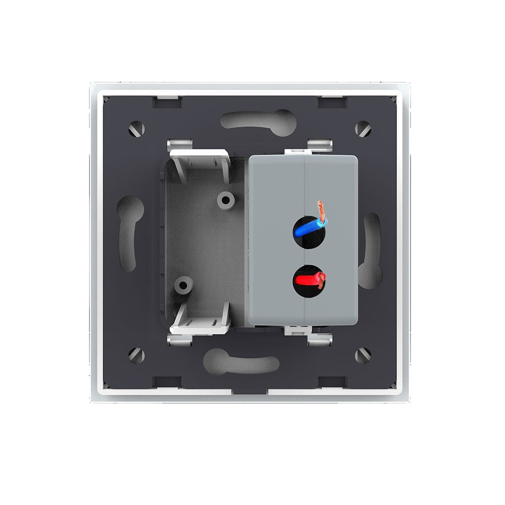 Livolo zweifaches, weißes USB-Modul zum Aufladen mit Glasrahmen