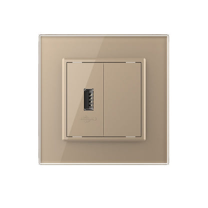 Livolo einfaches, goldenes USB-Modul mit Glasrahmen