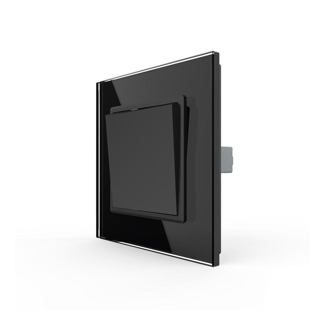 Einfacher Wipp-Taster mit Glasrahmen in schwarz