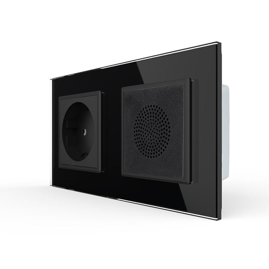 UP-Bluetooth-Lautsprecher + Steckdose inkl. schwarzem Glasrahmen