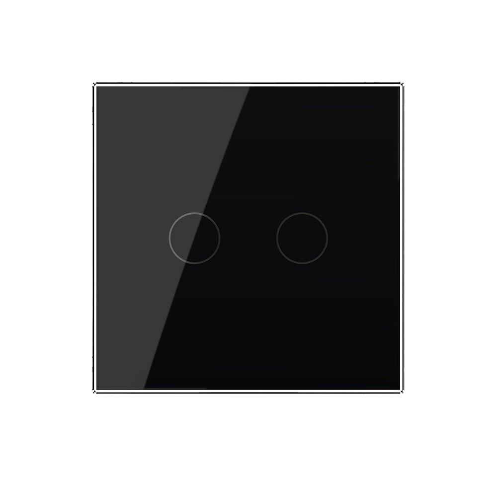 Livolo zweifacher Dimmerschalter mit Glasblende in Schwarz