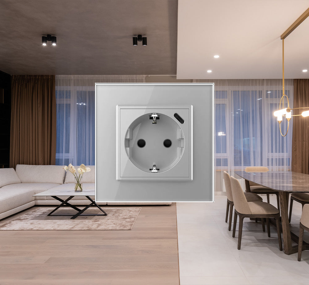 Livolo graues Steckdosen-Modul mit USB-C