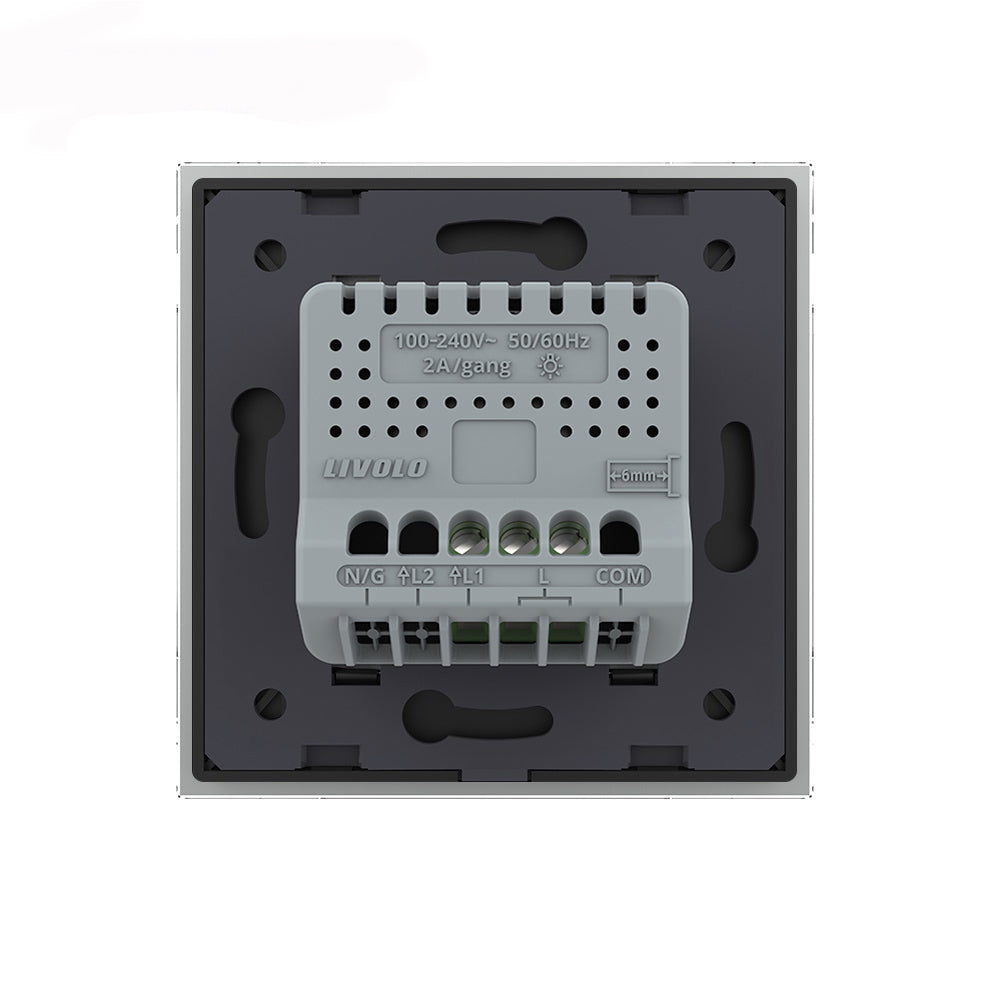 LIVOLO Touch EC Lichtschalter Ein / Aus Glas Grau