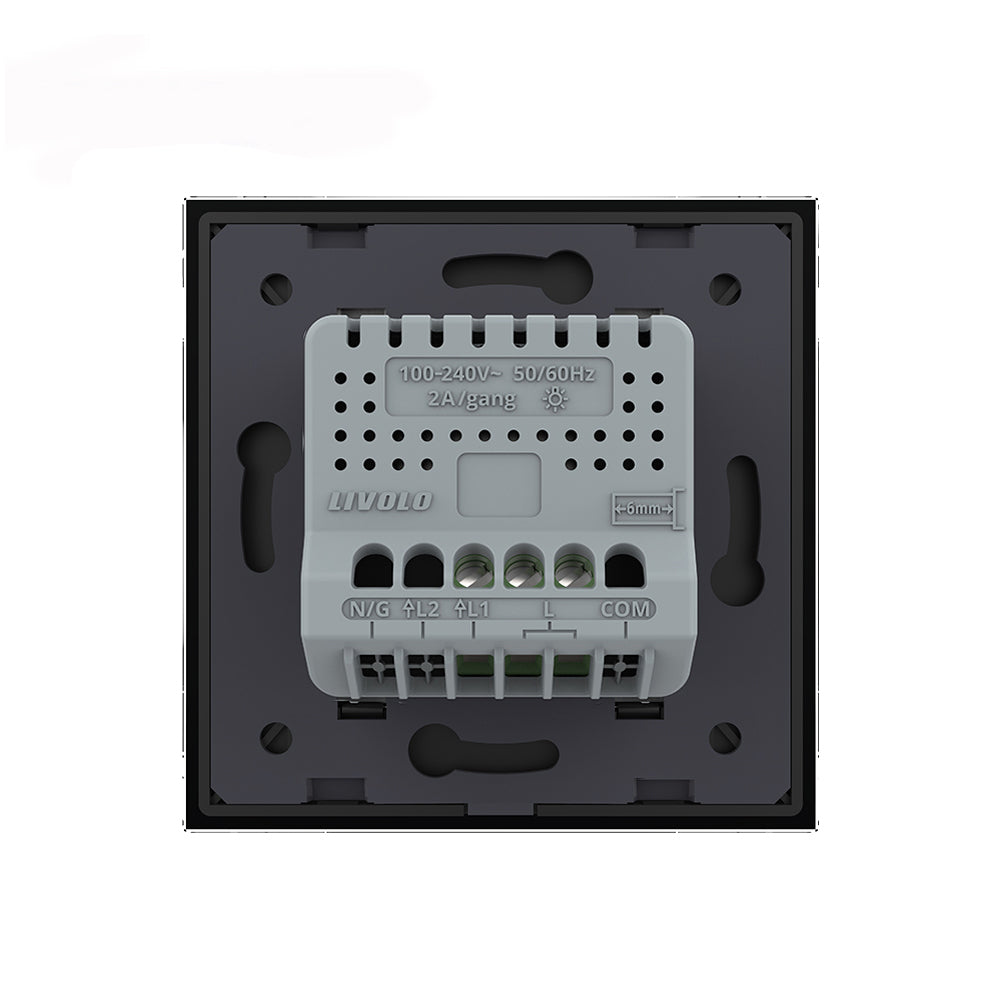 LIVOLO Touch Dimmer Wechselschalter mit Glasblende in Schwarz