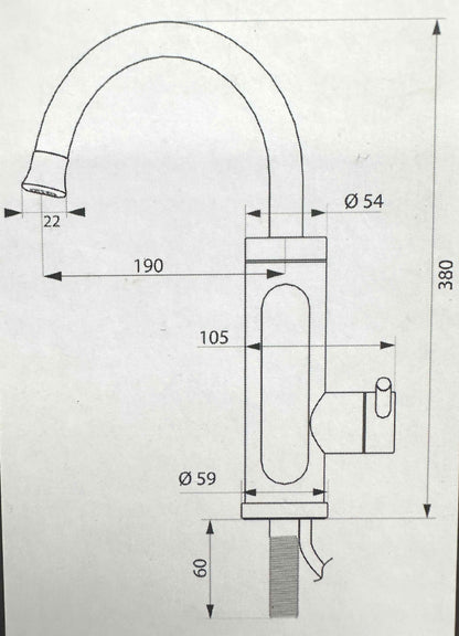 Cornat SMART HEATER mit Durchlauferhitzer und Digitalanzeige