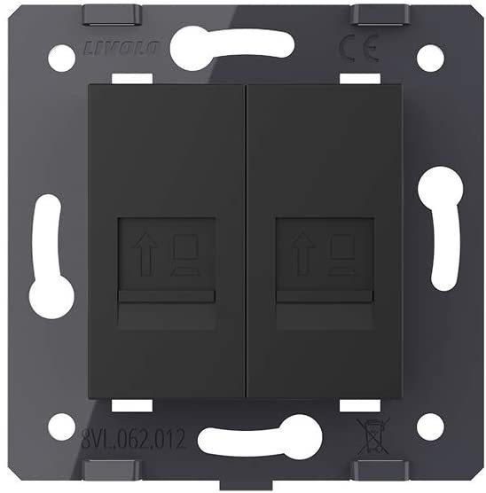 Livolo zweifaches LAN-Modul in Schwarz