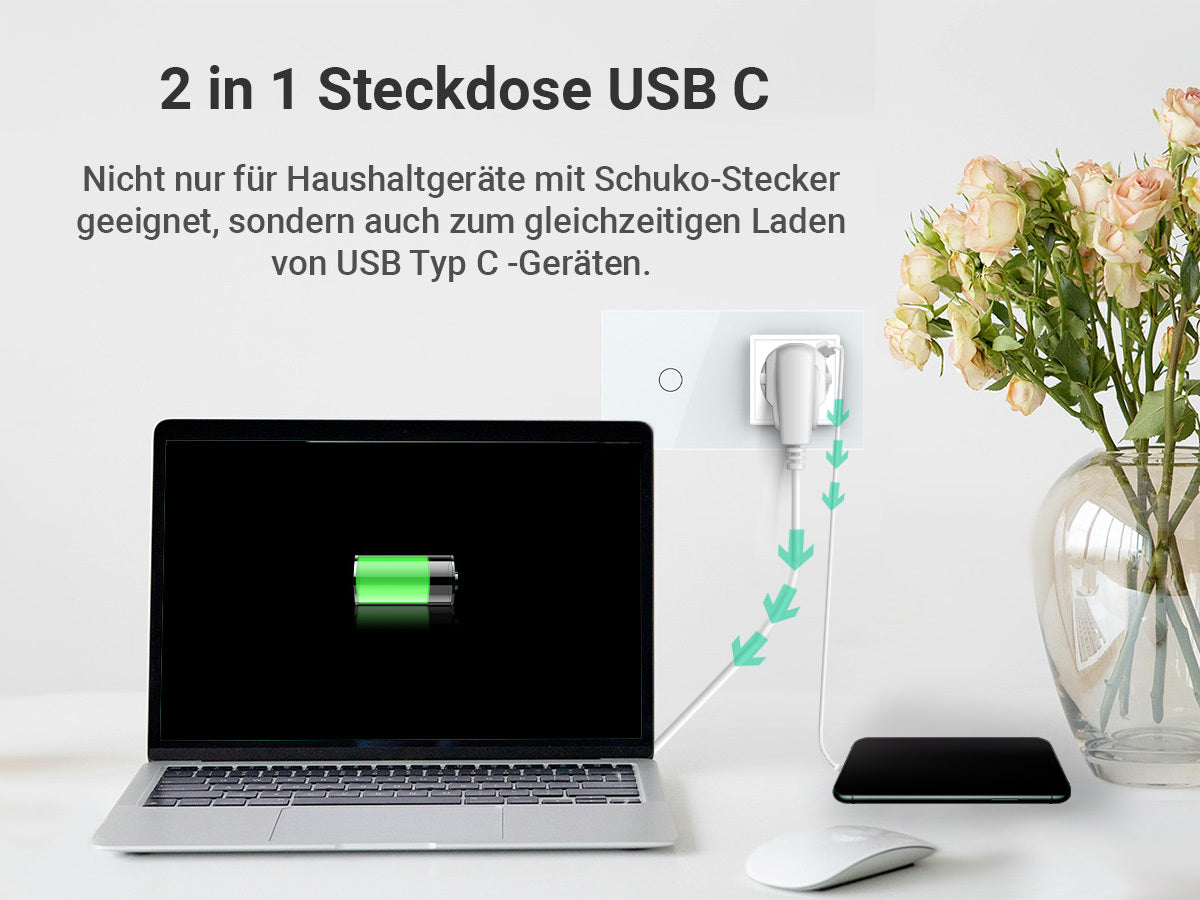 Livolo graues Steckdosen-Modul mit USB-C