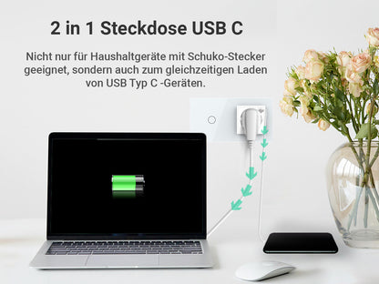 Livolo schwarzes Steckdosen-Modul mit USB-C