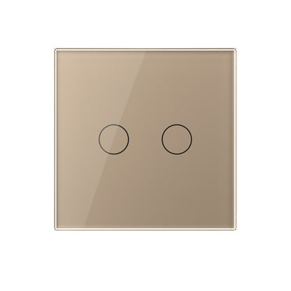 Livolo zweifacher Dimmerschalter mit Glasblende in Gold