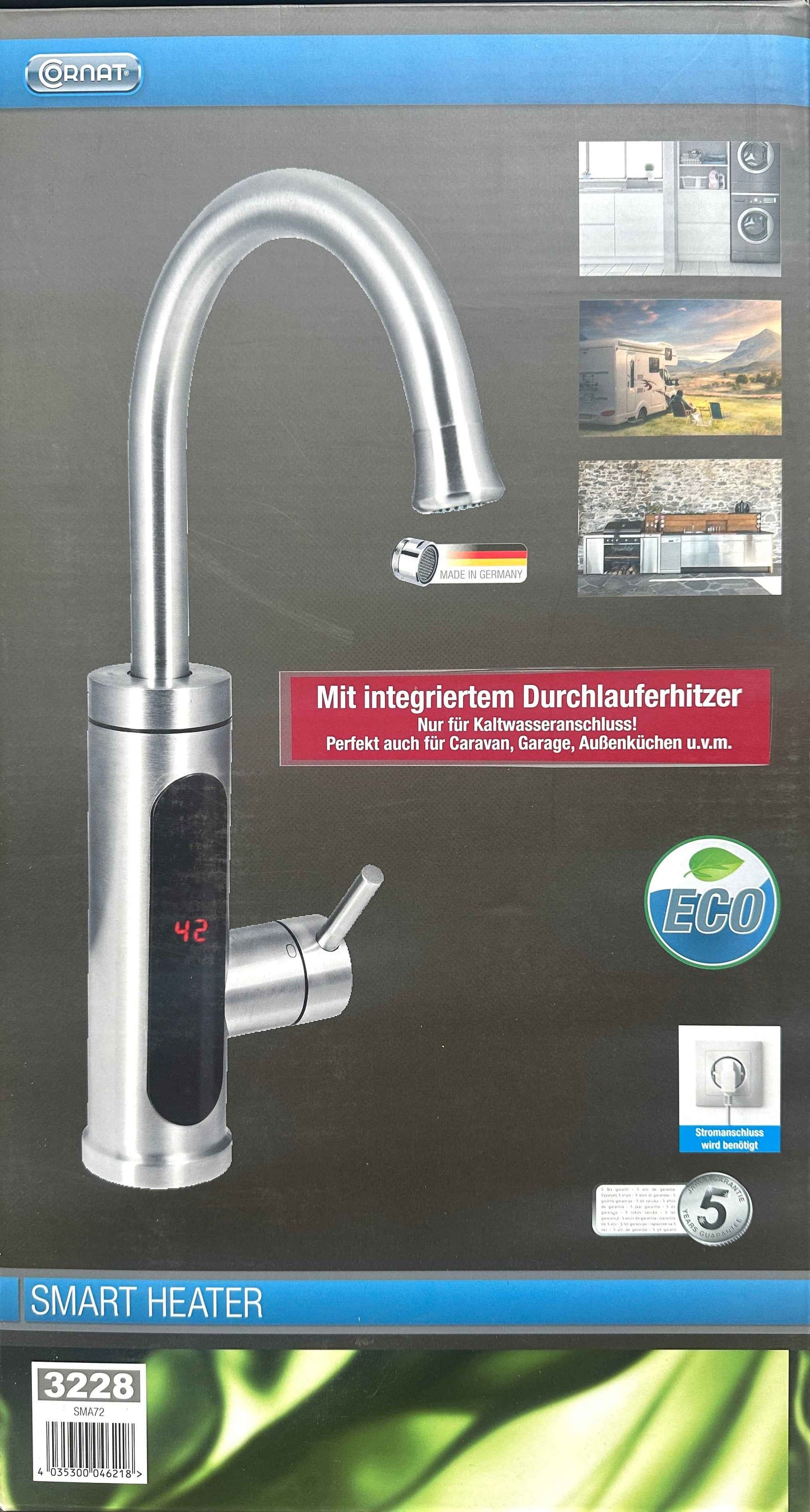 Cornat SMART HEATER mit Durchlauferhitzer und Digitalanzeige