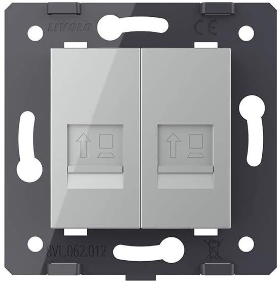 Livolo zweifaches, graues LAN-Modul CAT6 Durchgang