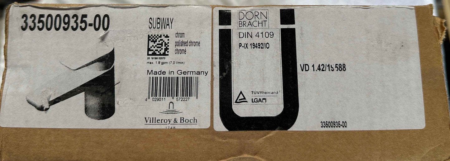 Villeroy & Boch „SUBWAY“ Waschtisch-Einhebelmischer mit Ablaufgarnigur (chrom)