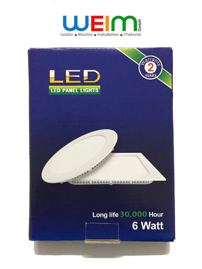 LED Einbaustrahler 6 Watt Rund Eckig Naturweiß Warmweiß - WEIM24