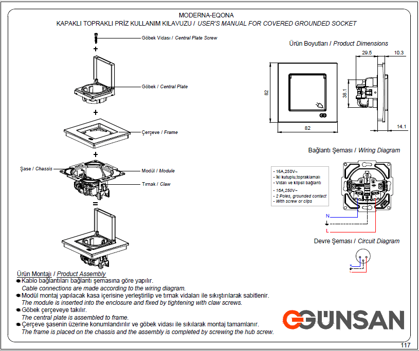UP Schalterprogramme Eqona / Radius Cremeweiß Günsan
