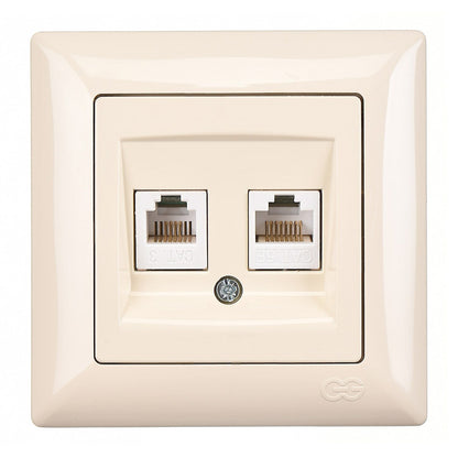 VISAGE Schuko Steckdose Dimmer Creme Jalousie Schalter Taster Rahmen Visage Unterputz - WEIM24