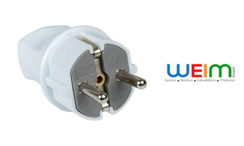 Schutzkontakt Stecker Weiß Gunsan – Hochwertiger Anschlussstecker ohne Zuleitung für vielseitige Anwendungen - WEIM24