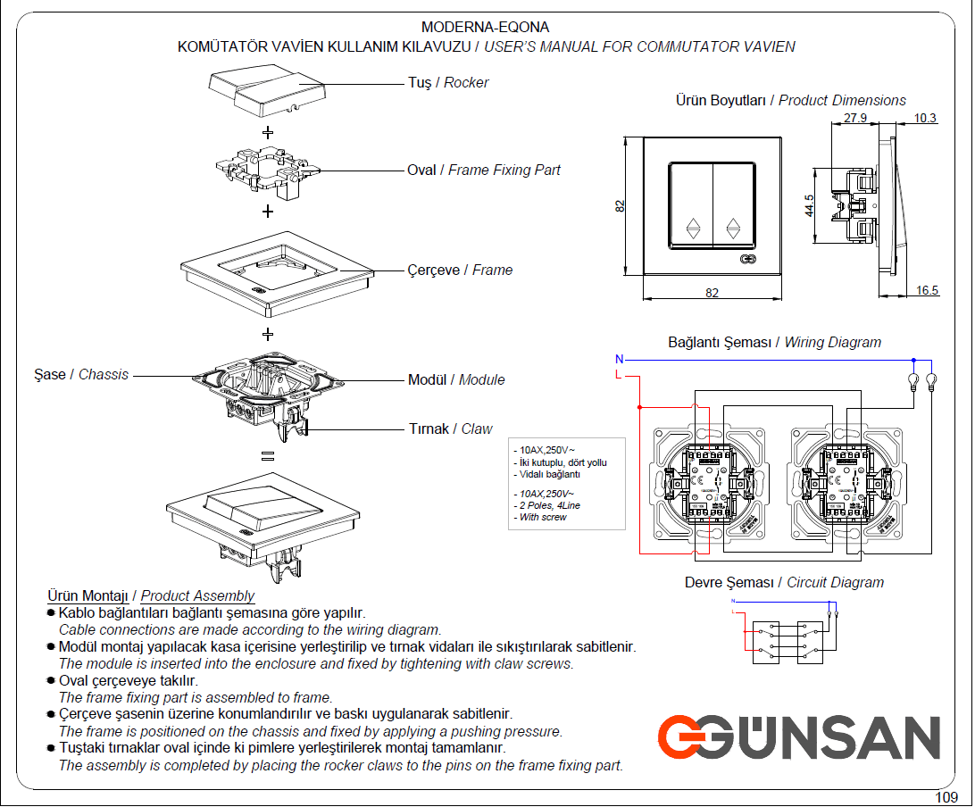 UP Schalterprogramme Eqona / Radius Cremeweiß Günsan
